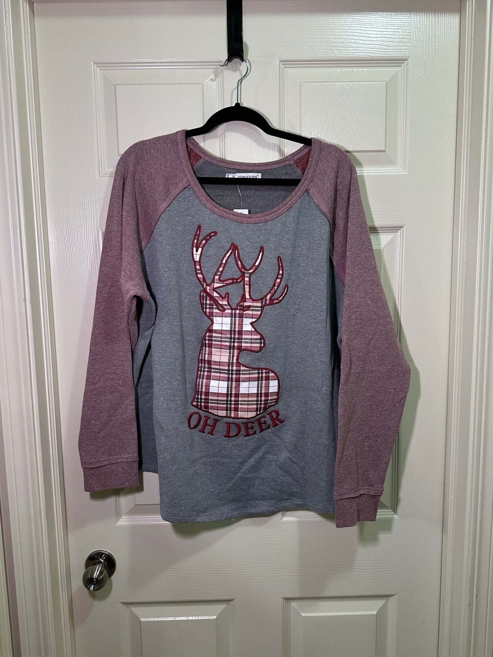 Maurices Fleece Sweatshirt Pullover Plus Size 3X Oh Deer Reindeer Winter Holiday